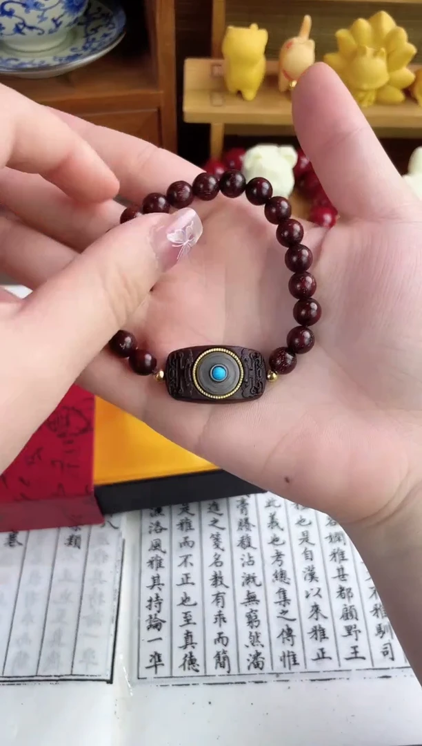 非洲檀香无事牌菩提木质串珠手串/多发性其一/不带盒子