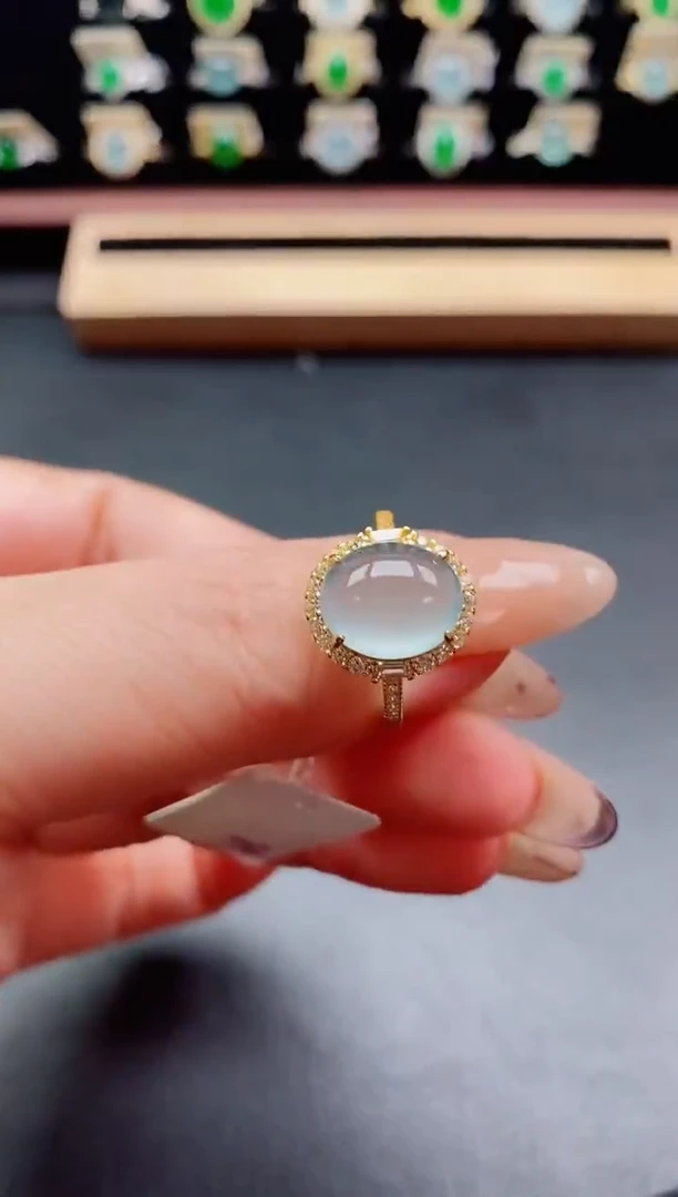 银S925镶嵌戒指翡翠1