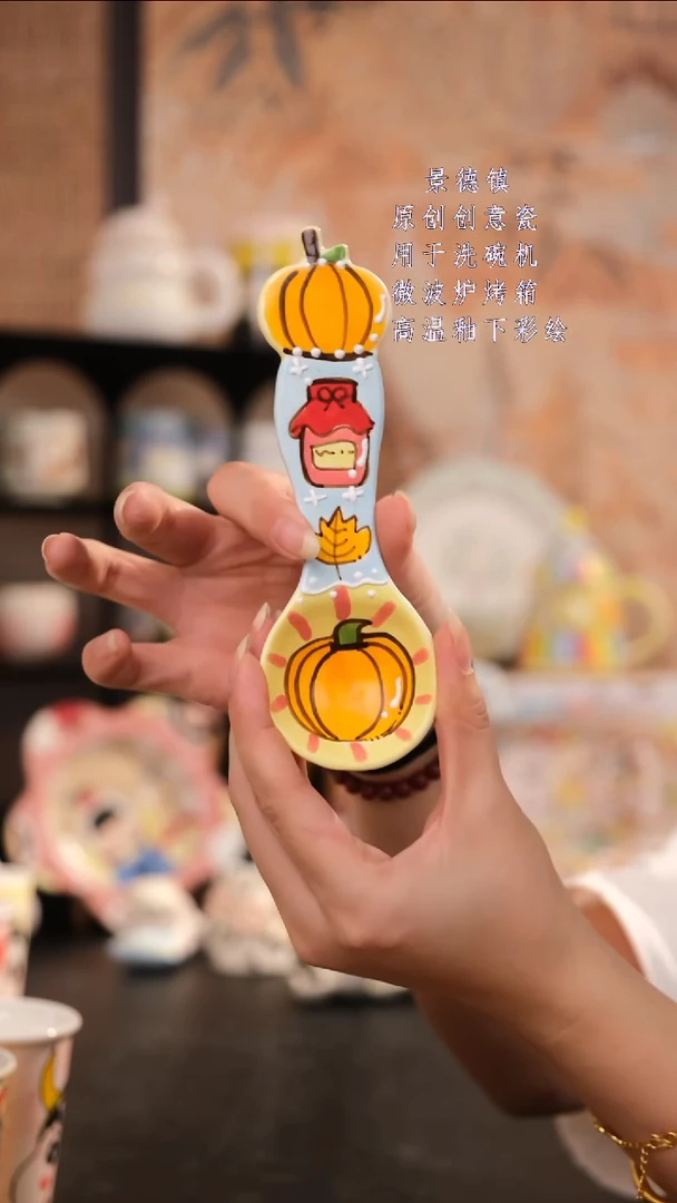 摆件景德镇手工手绘设计师款