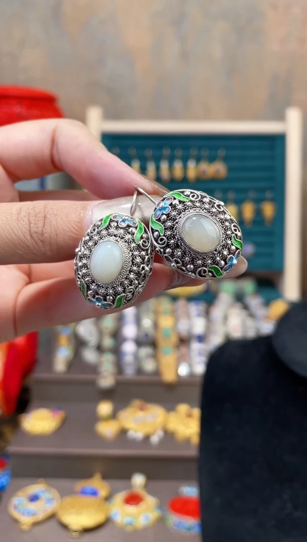 【闪购商品】非遗绝技花丝镶嵌耳环