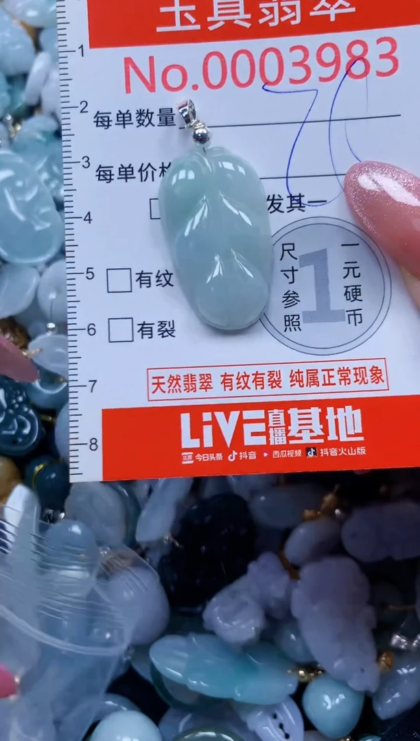 翡翠未镶嵌吊坠(不含链)3983