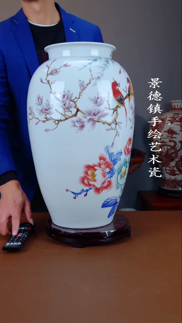 瓶陶景德镇手工手绘陶瓷摆件39