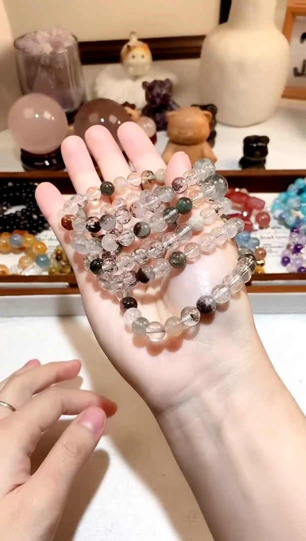 未镶嵌手链水晶绿幽灵diy手串 多样性发一