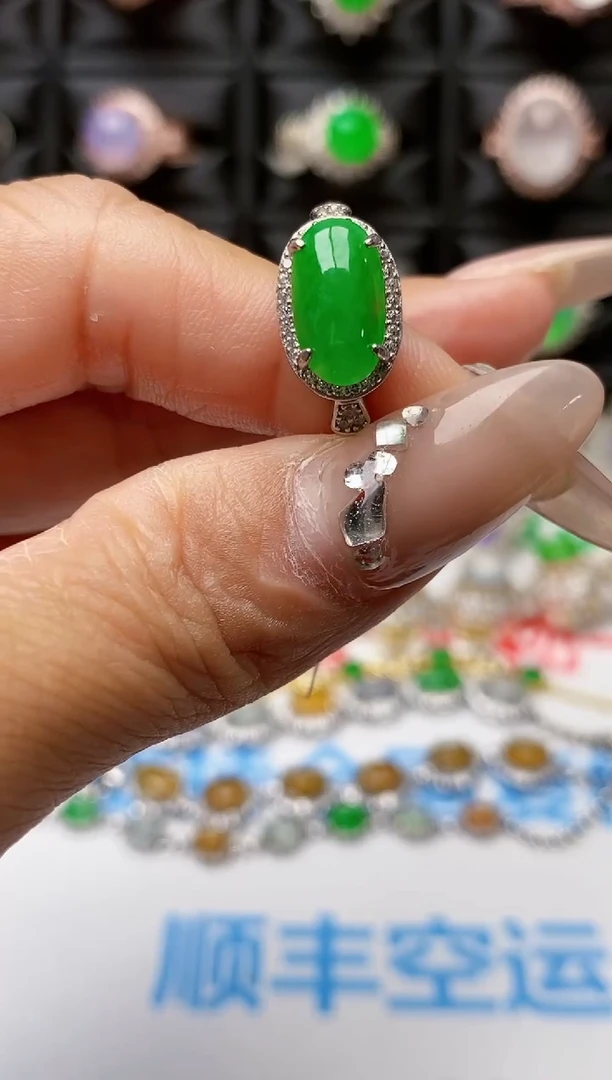 【闪购商品】翡翠戒指银S925镶嵌4611