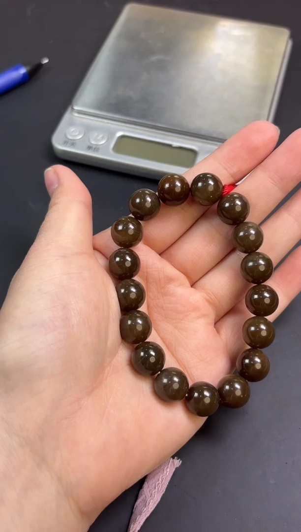 【闪购商品】和田玉手串未镶嵌且末金山微色差卡12