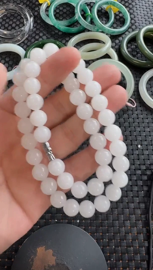 和田玉未镶嵌颈饰10mm白玉女神链