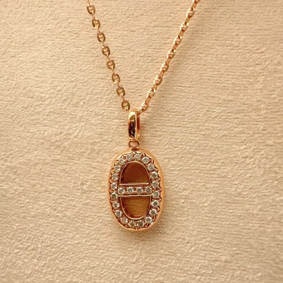 18K金猪鼻子吊坠-不含链