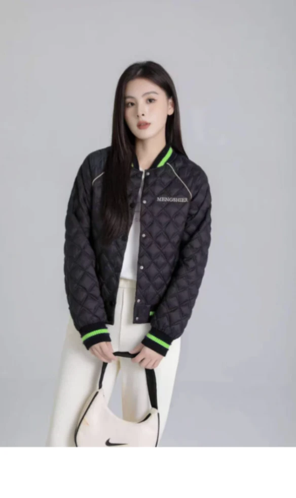 轻薄棒球服女士短款迷你小立领羽绒服A412女款小香风网红休闲装