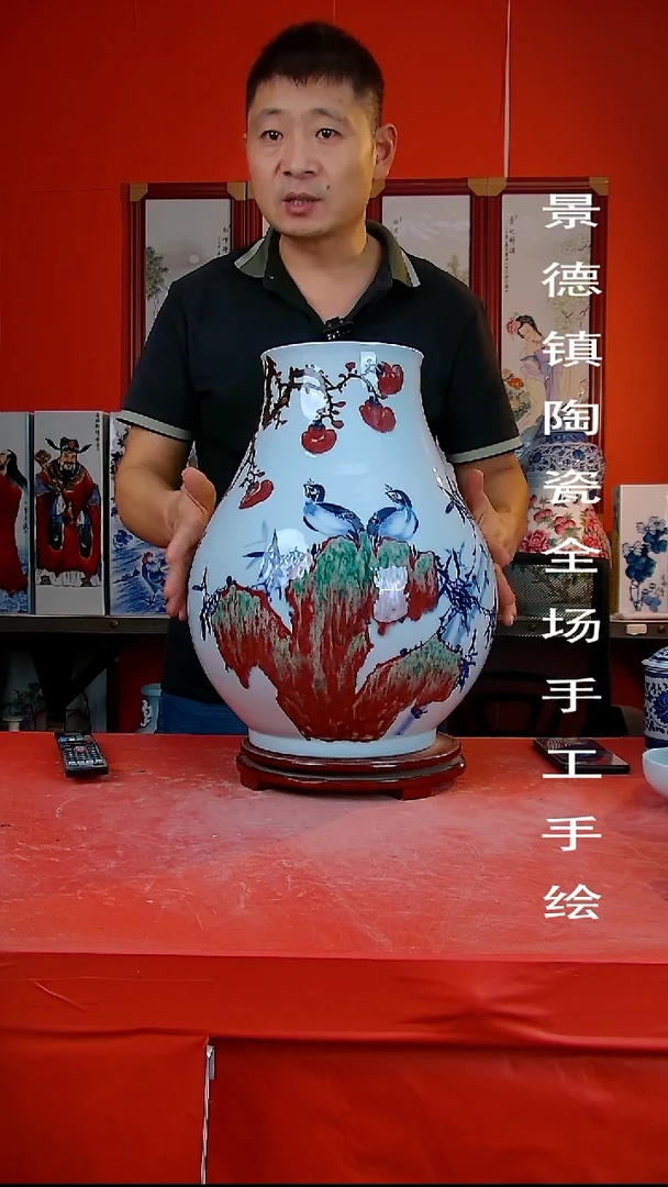 摆件手景德镇陶瓷 全场手工绘10