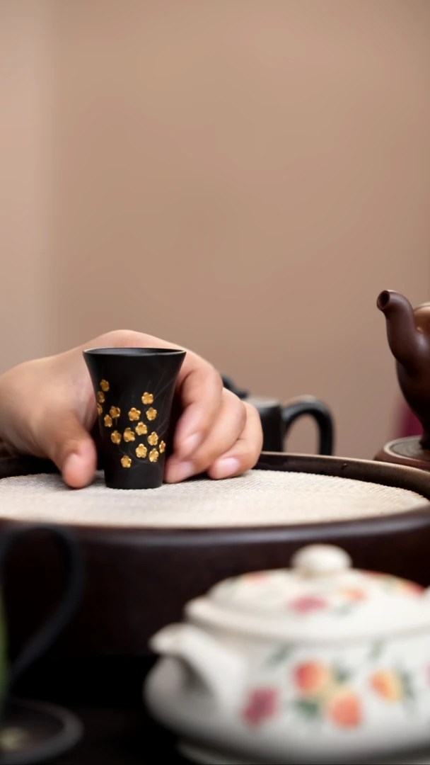 茶壶紫砂黑金闻香杯