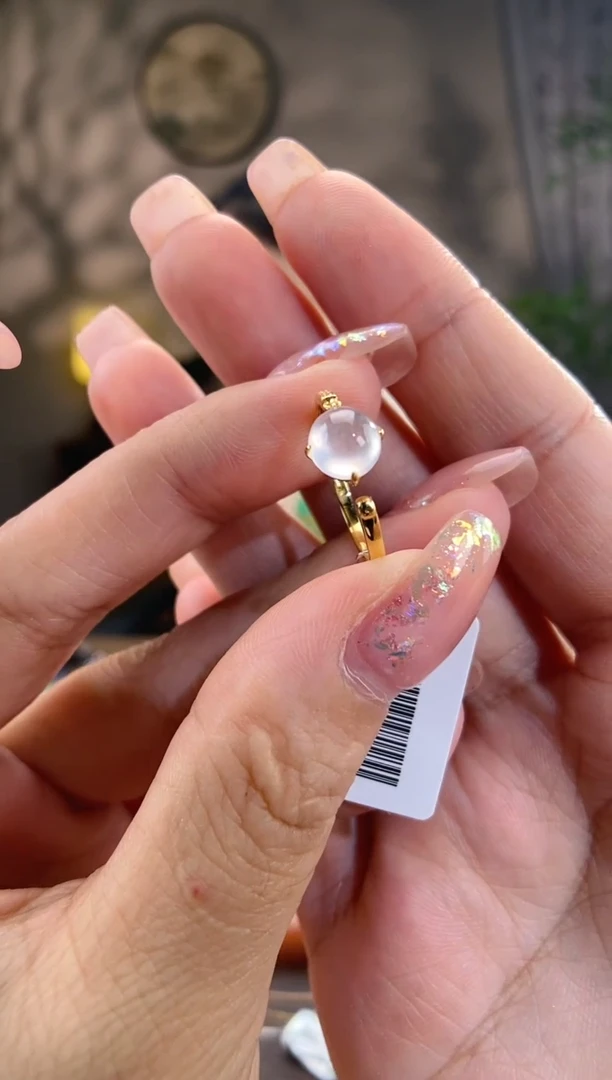翡翠18K金镶嵌吊坠(不含链)戒指