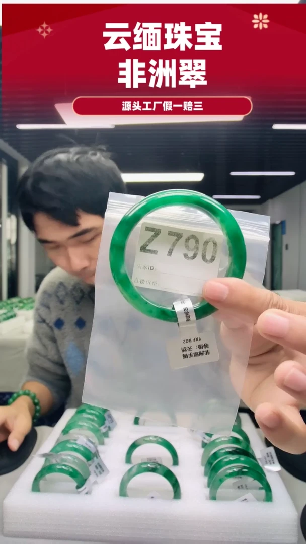 未镶嵌手镯石英质玉（非洲翠）60圈口Z790