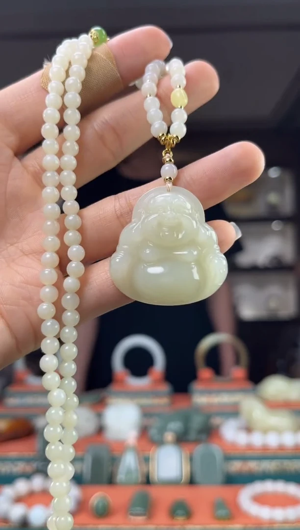 和田玉未镶嵌颈饰佩佩35mm左右