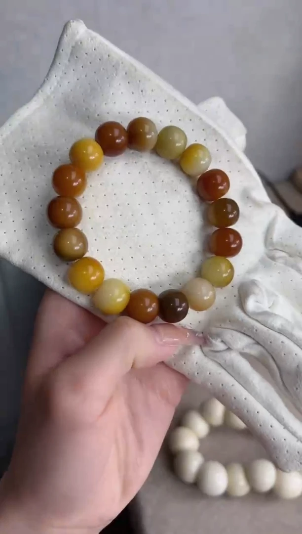 【闪购商品】菩提根/象牙果手串玉化稀有色苹果12*13mmE89