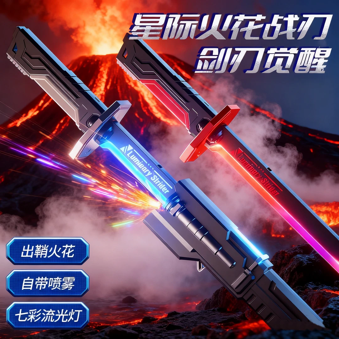 火花光剑激光剑男孩炫酷战刃玩具激烈刀刃火星对拼男孩生日礼物