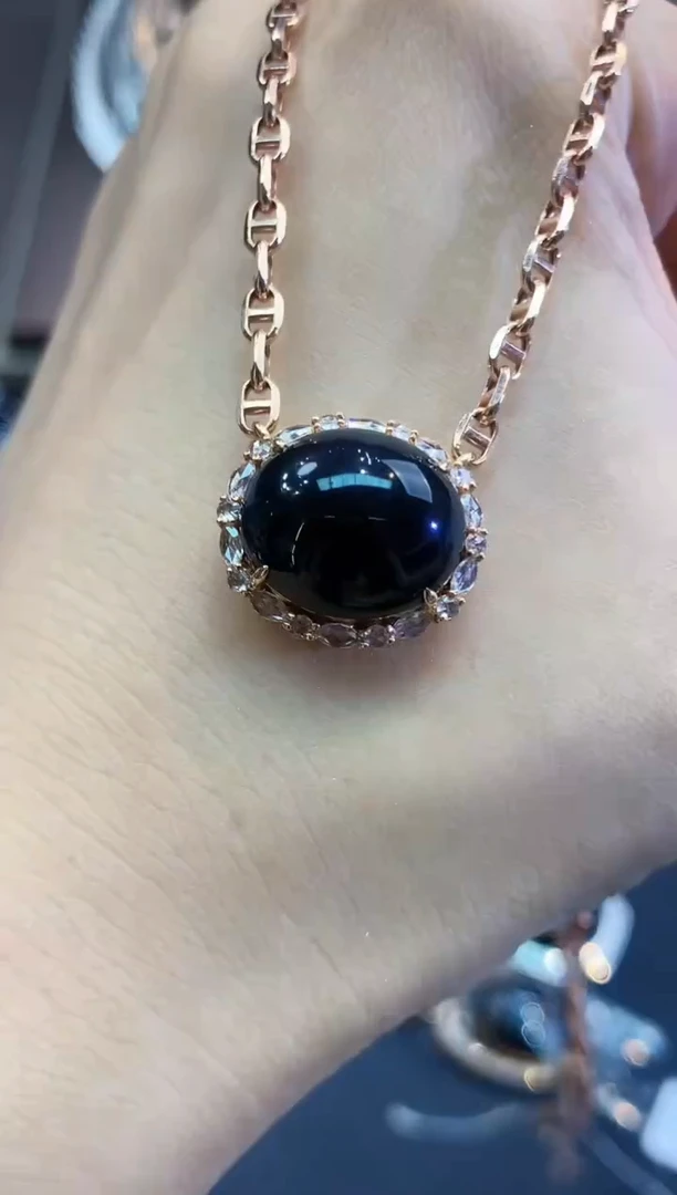 吊坠(不含链)18K金镶嵌翡翠C125