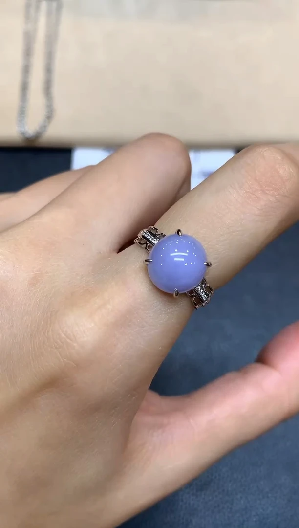 18K金镶嵌戒指翡翠蛋面【无服务费【24小时鉴赏期】