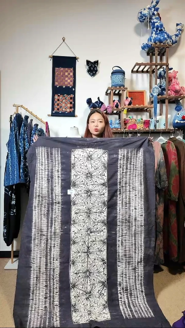 桌布特价版植物染古法刺子锈