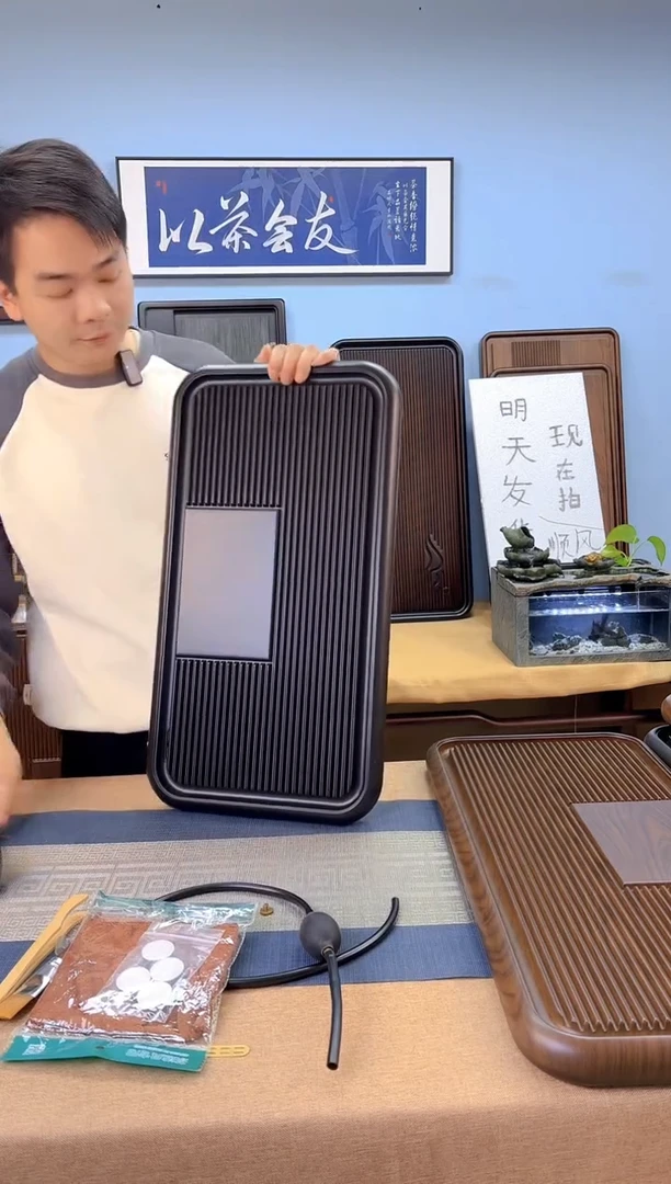 【闪购商品】凌龙黑色款式茶盘60*32*4