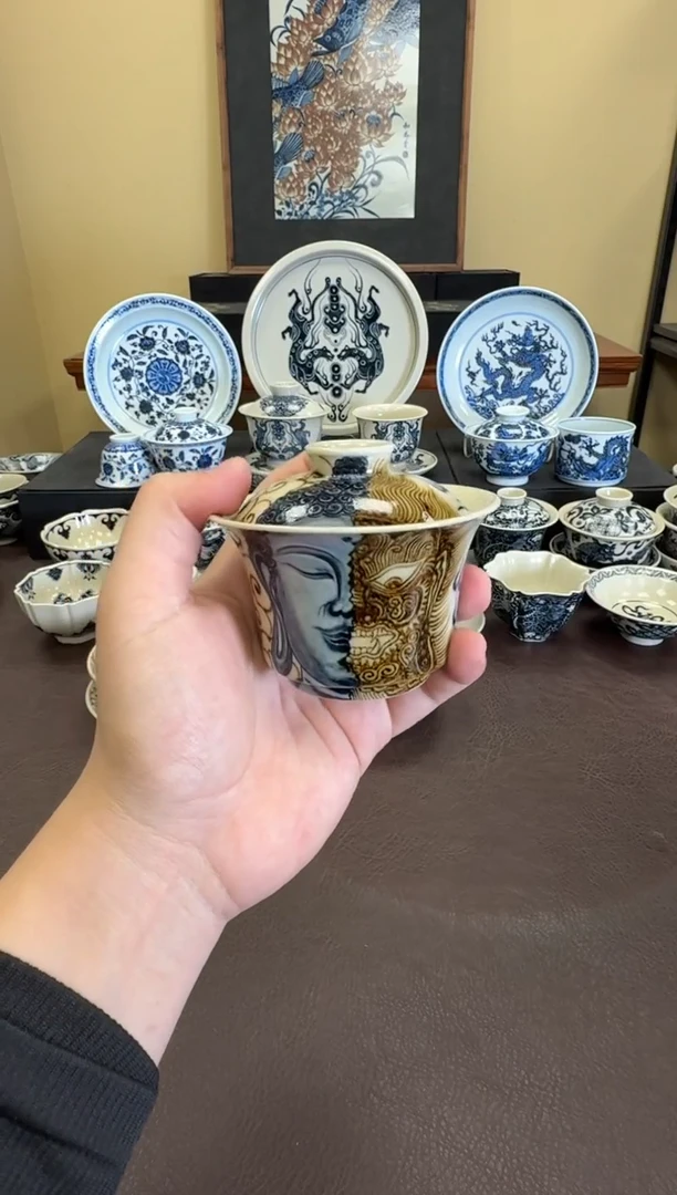 二号釉一念之间马蹄盖碗