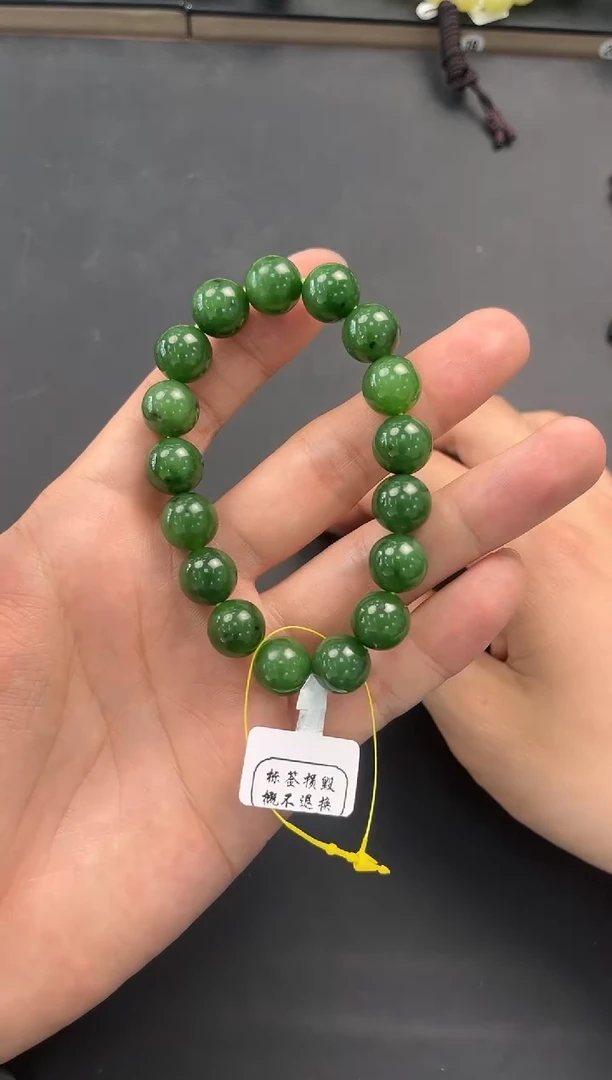 未镶嵌手串和田玉和田碧玉手串卡12微色差