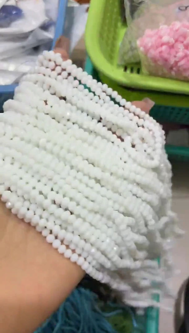 玻璃28057卡4水晶扁20条瓷白