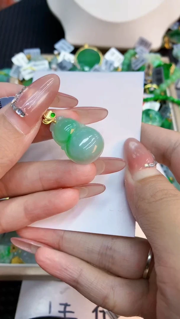 翡翠银S925镶嵌吊坠(不含链)1