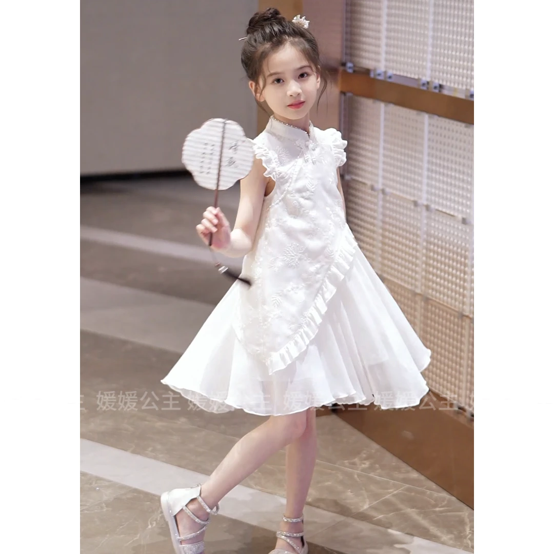 媛媛公主【国风合集】2025夏女童国风拼接轻薄无袖连衣裙15239Q151