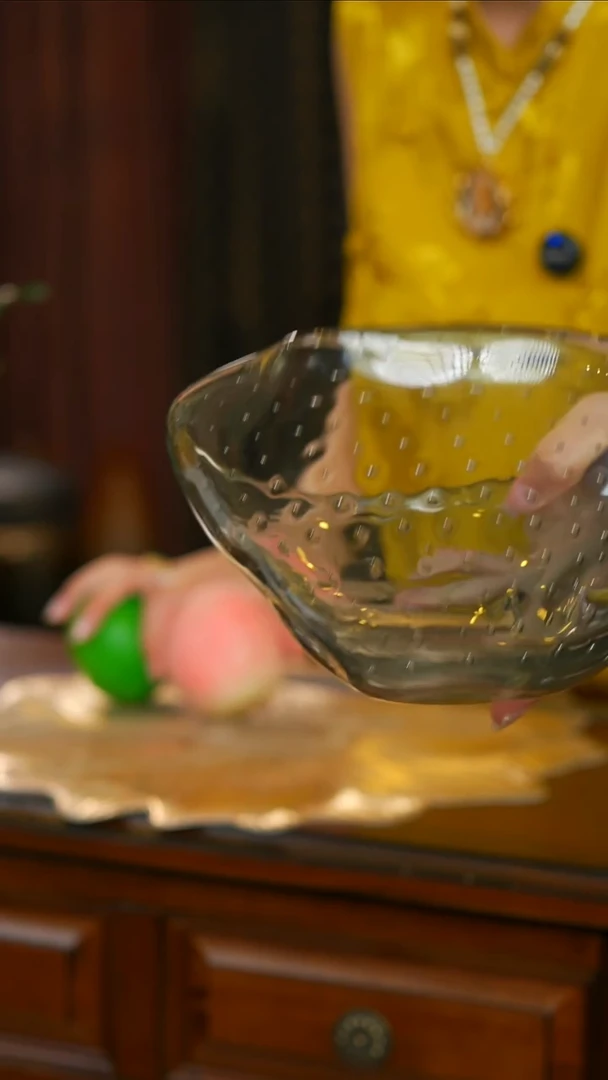 琉璃手工艺品琉璃果盘--灰色