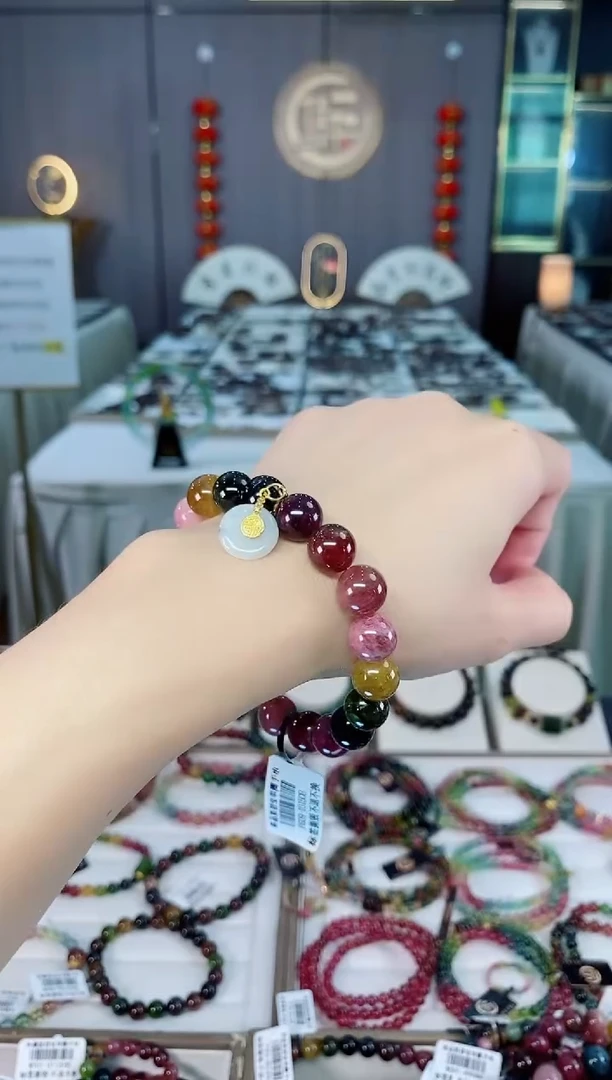 未镶嵌老矿碧玺单圈手串10mm+碧玺hon多样性发货一条