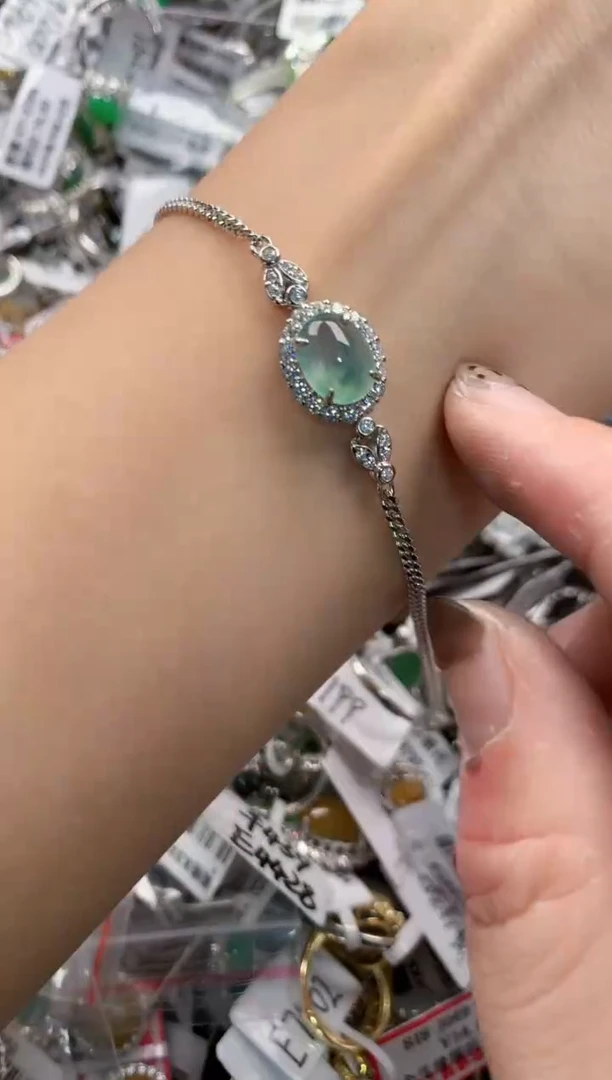 银S925镶嵌戒指翡翠555   7
