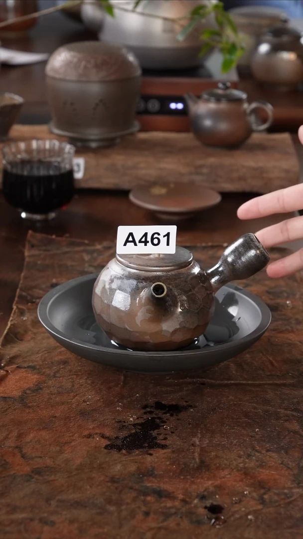 广西钦州坭兴陶纯手工纯柴烧壶刀削侧把壶180毫升