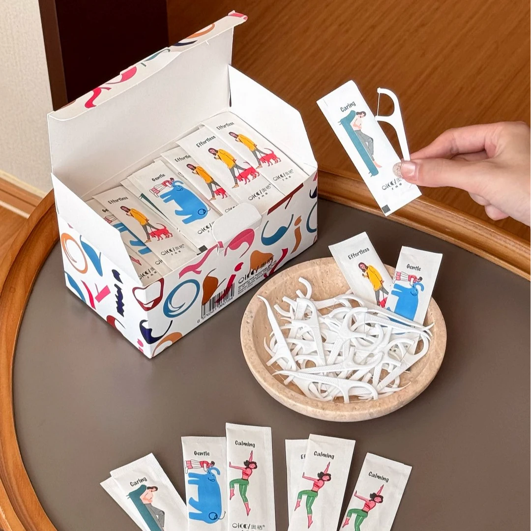 OICCY奥栖精装牙线棒独立包装棒随身便携清洁细线适合家庭使用