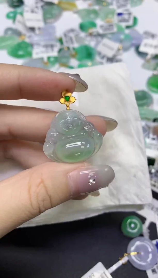 颈饰未镶嵌翡翠天然缅甸翡翠A货百元以上9元证书费自理