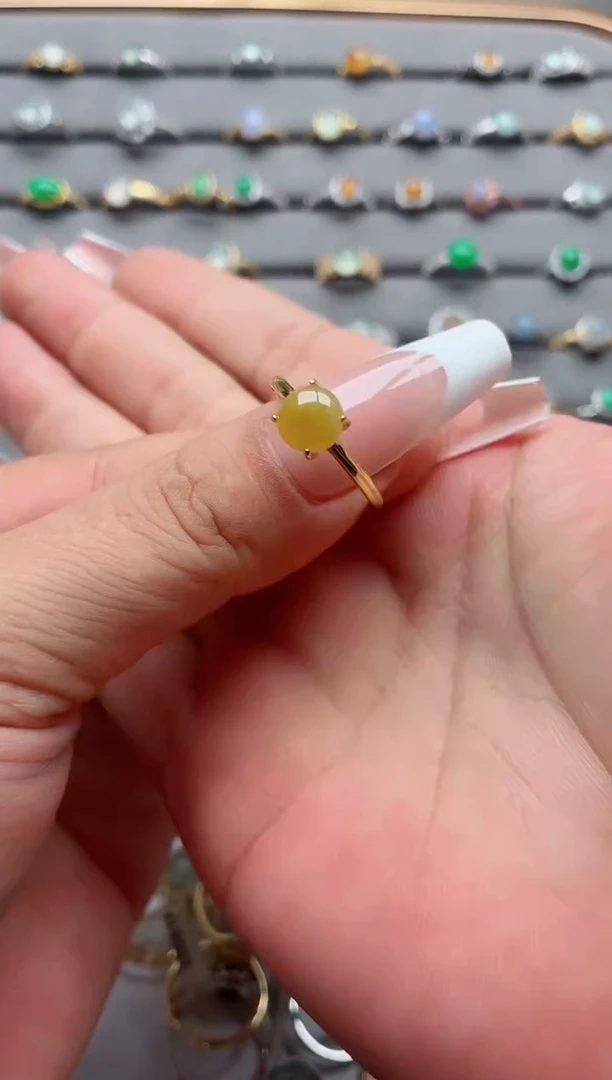 银S925镶嵌戒指翡翠.