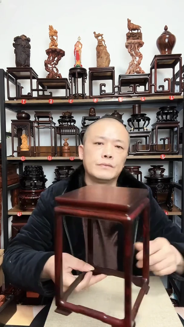 紫砂底座木14.5正方高21.5