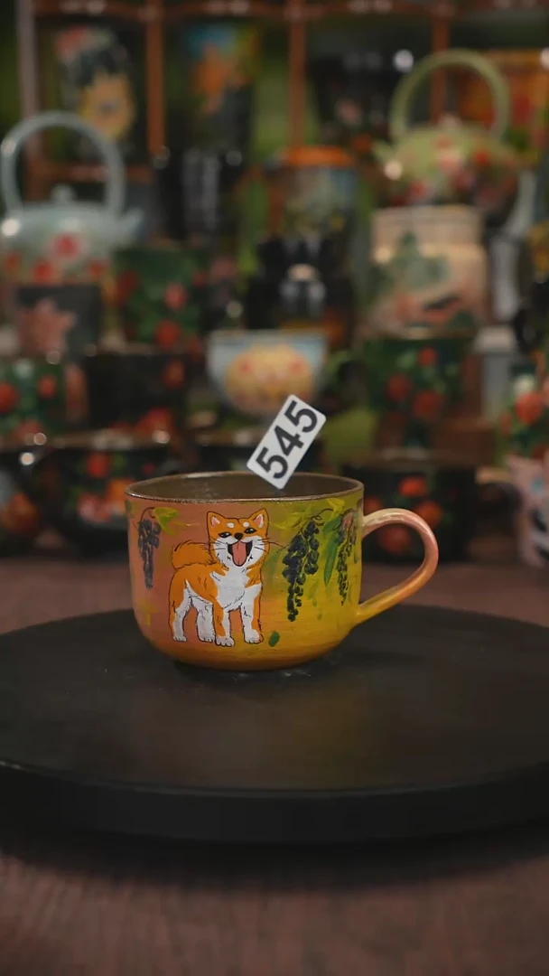 紫砂油画手绘釉下彩545