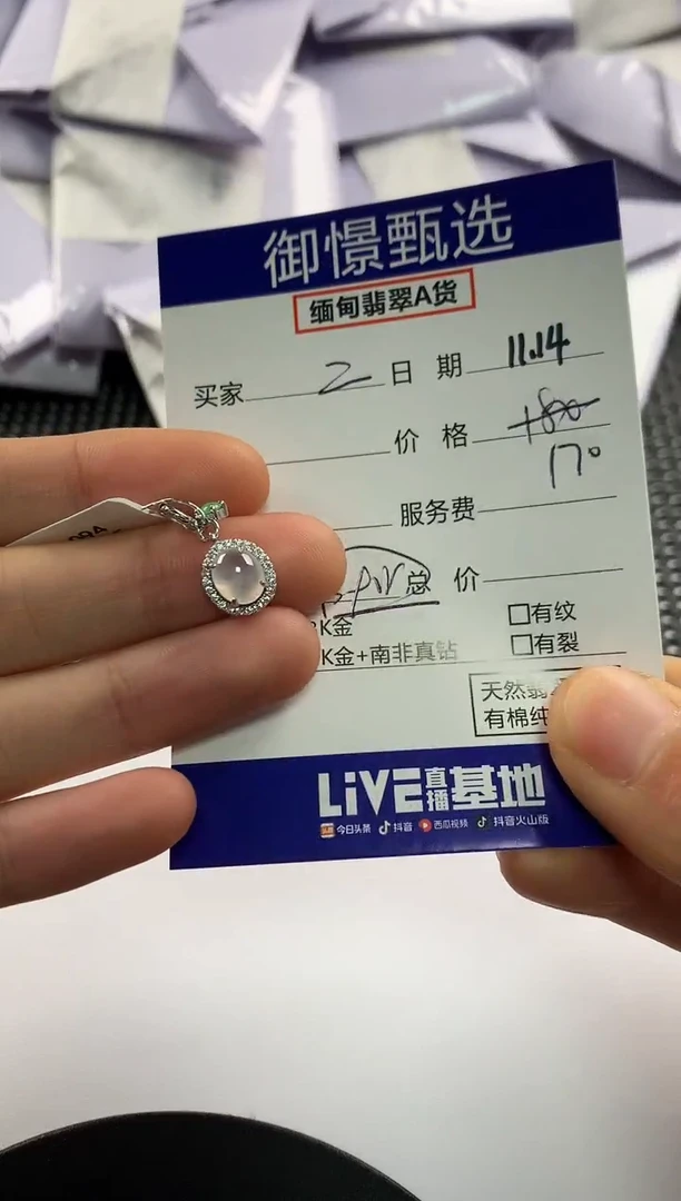 颈饰银S925镶嵌翡翠二***宝7