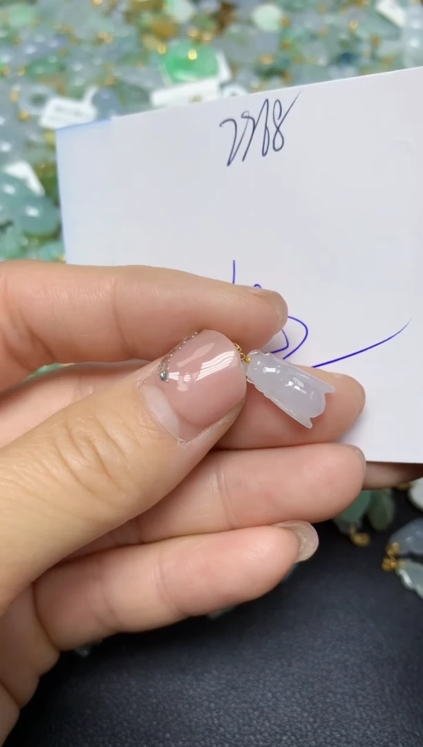 【闪购商品】翡翠挂件18K金镶嵌 天然翡翠A货