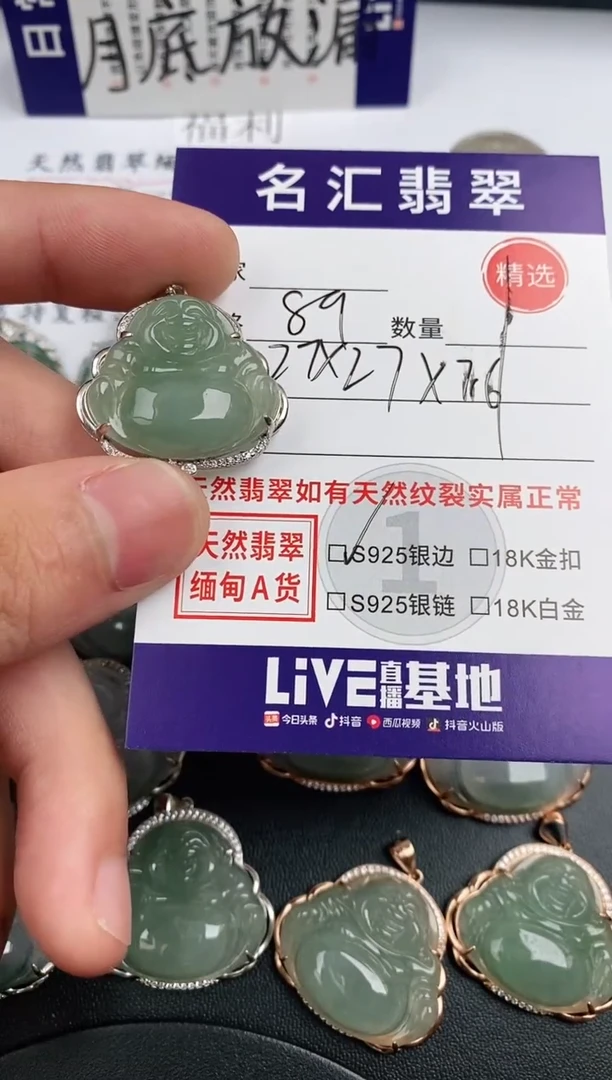 翡翠银S925镶嵌颈饰·
