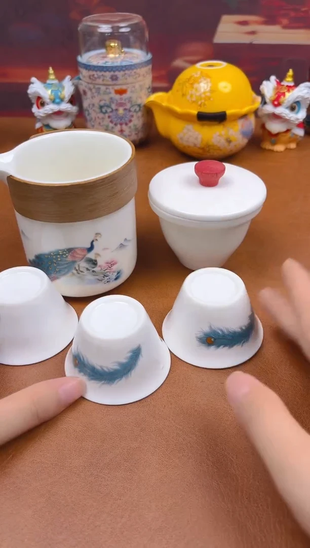 陶瓷茶具摆件旅行套组