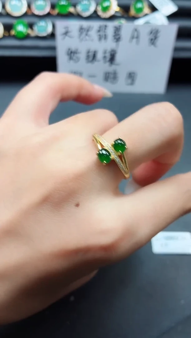 翡翠戒指银S925镶嵌1111111
