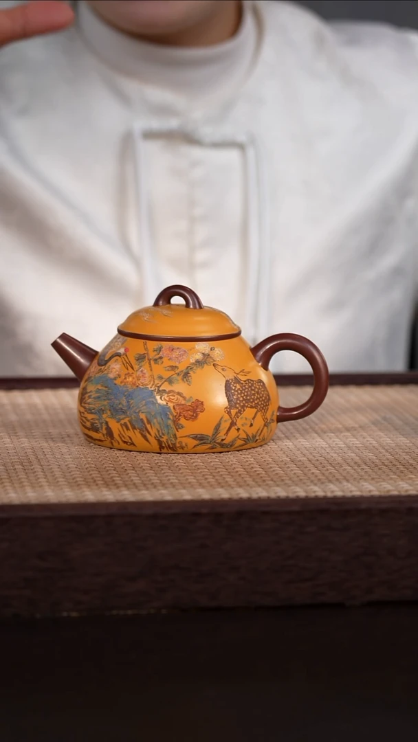 茶壶紫砂紫泥/琉璃黄金段 270cc
