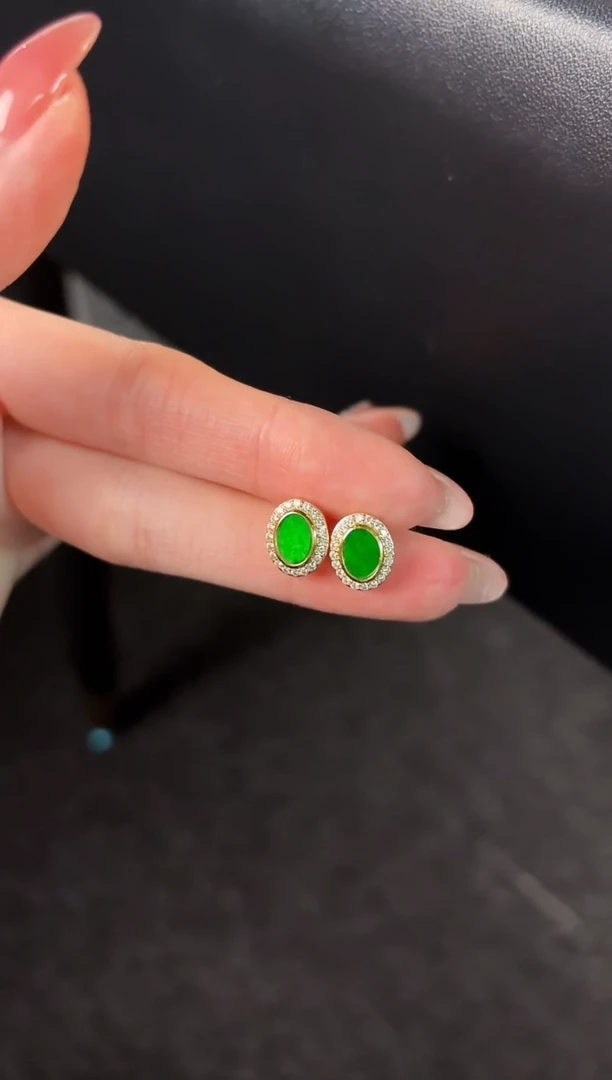 【闪购商品】翡翠耳饰未镶嵌缅料A货/支持复检/一件