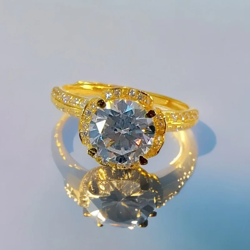 SUNFEEL/赛菲尔足金点钻黄金戒指新款黄金戒指送女友