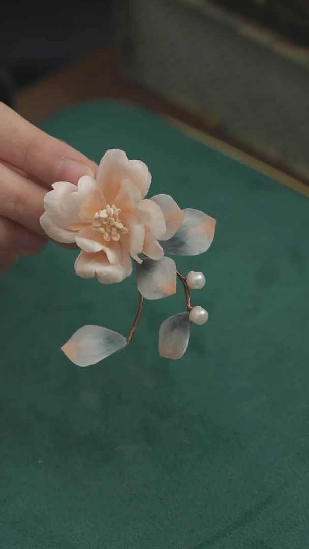 刺绣【福利】湘传礼 桑蚕丝 非遗绒花发夹