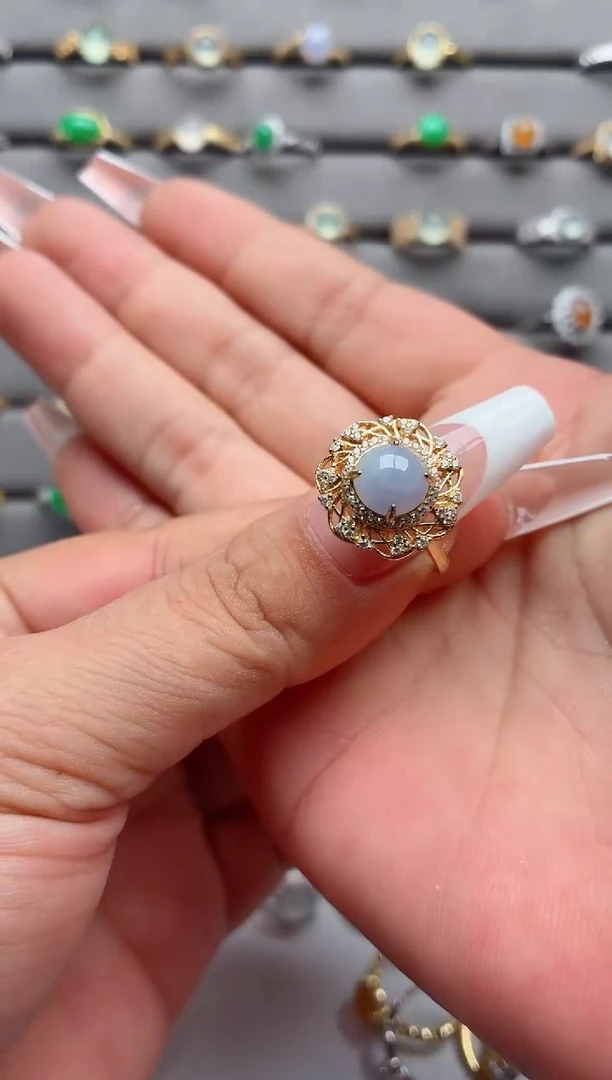 银S925镶嵌戒指翡翠.