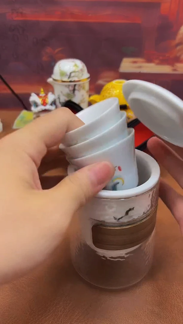 陶瓷茶具摆件旅行套组