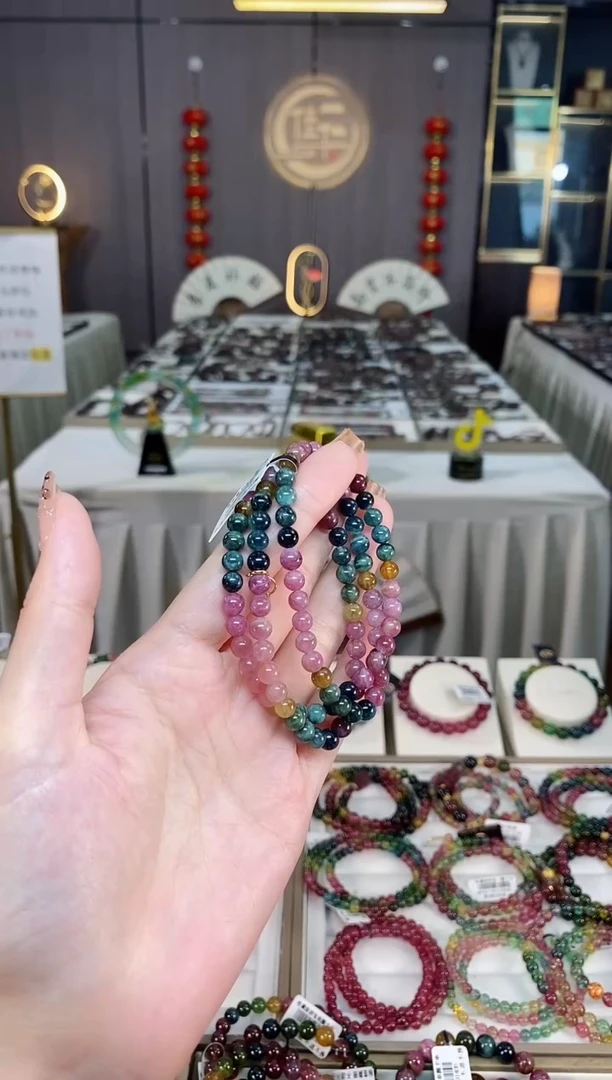 未镶嵌老矿碧玺三圈手串5mm+碧玺dan多样性发货一条
