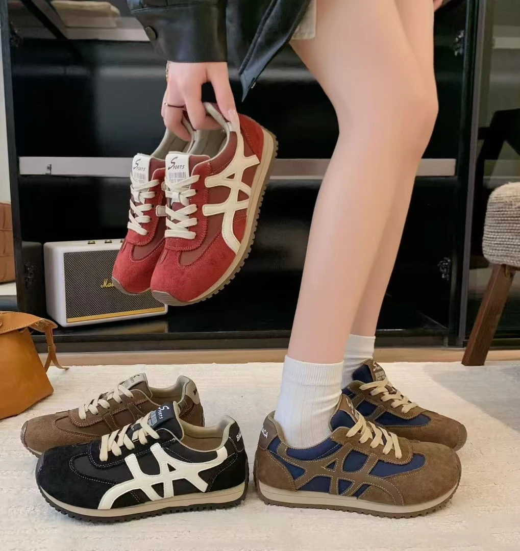 【华小姐】秋季新款时尚潮流圆头厚底透气百搭休闲鞋801